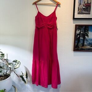 Hot Pink Spaghetti Strap Maxi Dress - Women's
